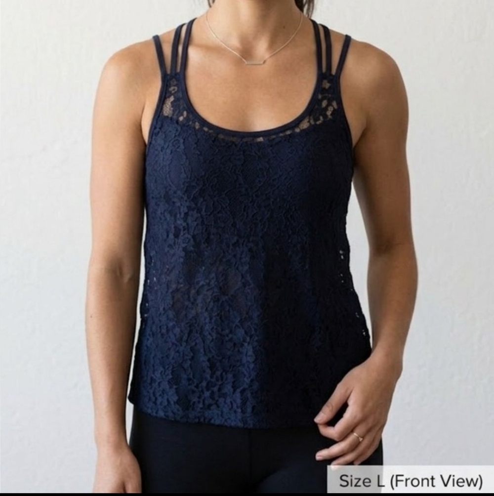 Full Tilt Navy Lace Camisole. Size L